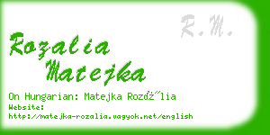 rozalia matejka business card